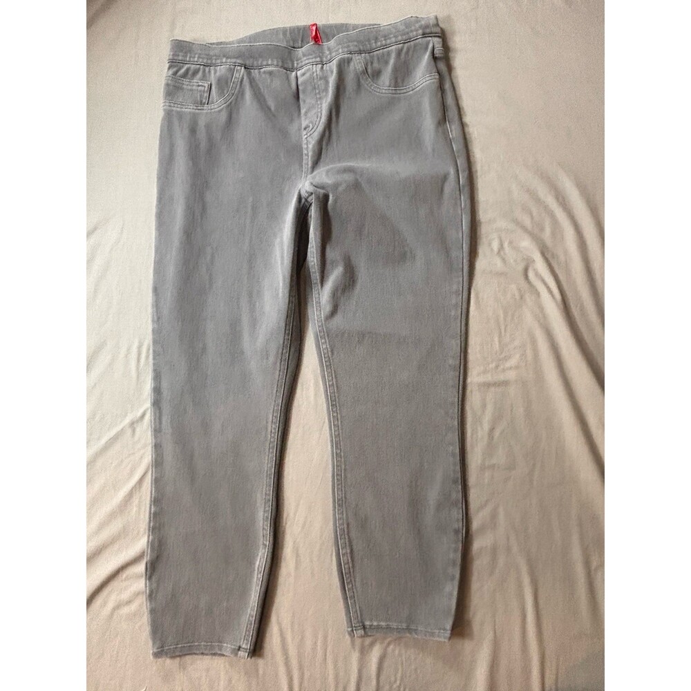 Spanx Jeans Size XL Gray Stretchy High Rise Pull On Skinny Stretch Denim Legging